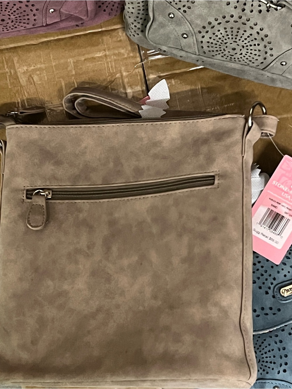 Lot of 4 NWT Stone Mountain USA Perforated Suede Crossbody Bag MSRP $69-$59 ea - Picture 9 of 11